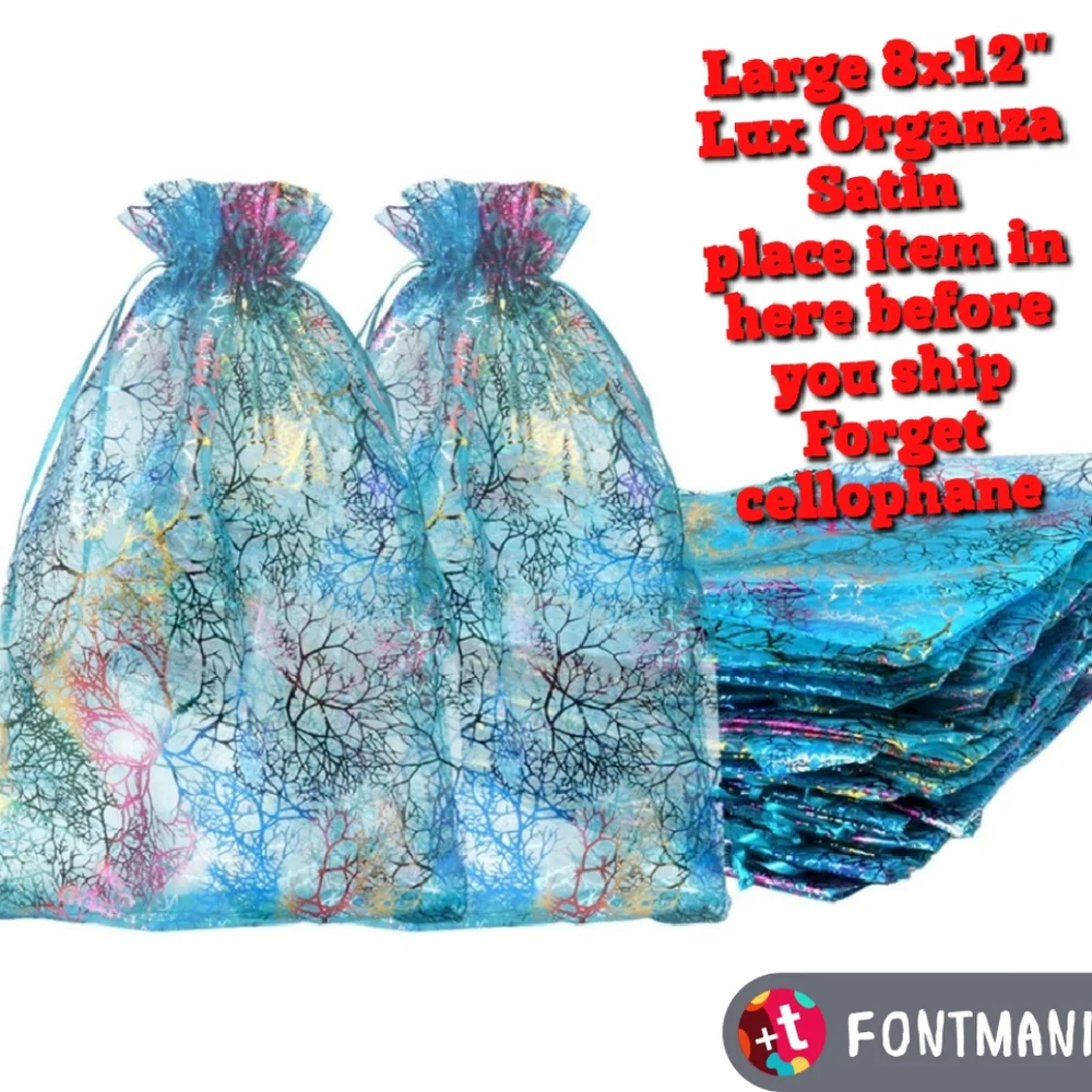 ✅️50 ct 8x12 inch Organza Satin Drawstring Bags